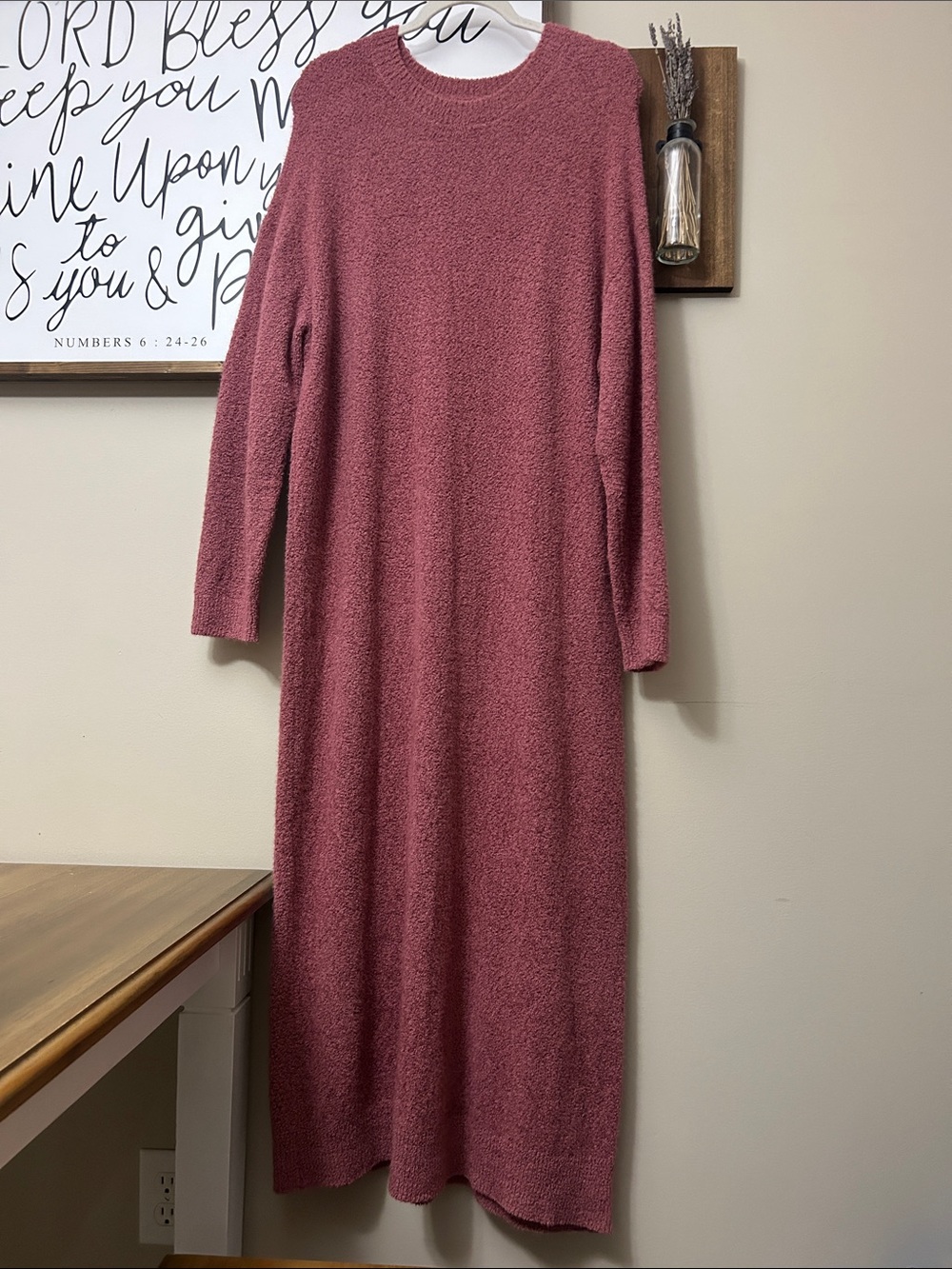 Smash + Tess Plush Long Sleeve Maxi Dress in Dusty Mauve